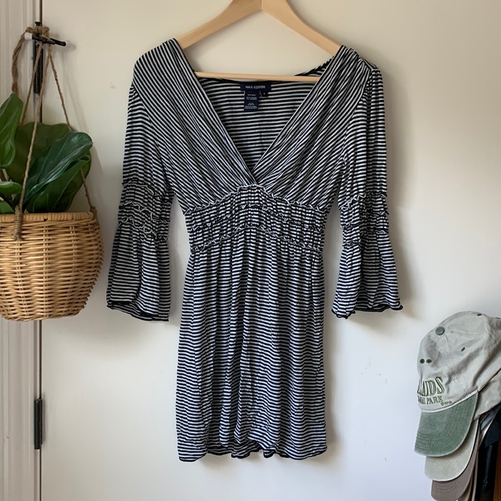 Vintage Black and White Striped Dress